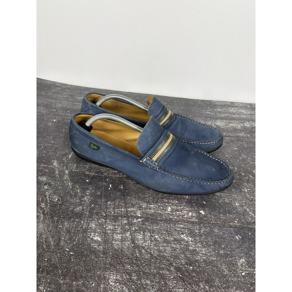 Paraboot Bassens Moccasin Penny Loafer Blue/Green‎ Suede Men's Sz 10 UK 11 US